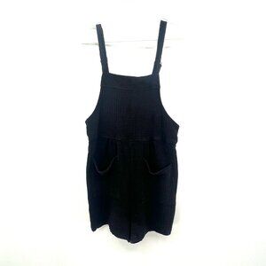 Pink Lily Black Gauzey Cotton Romper Women's Medium